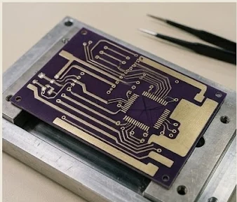 The same board built with purple soldermask and a ENEPIG finish